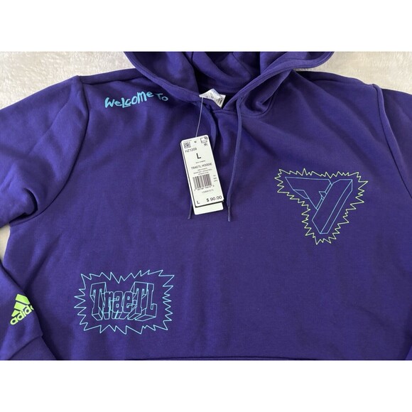 Adidas Trae Young Hoodie Sweatshirt Men Large Purple New Atlanta TraeTL Hawks - Picture 2 of 5
